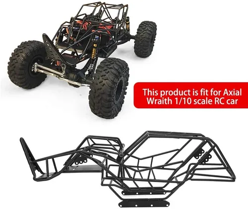 Vista 4 de Dilwe Marco de jaula enrollable para automóvil a control remoto, marco de metal, cubierta de chasis para Axial Wraith a escala 1/10