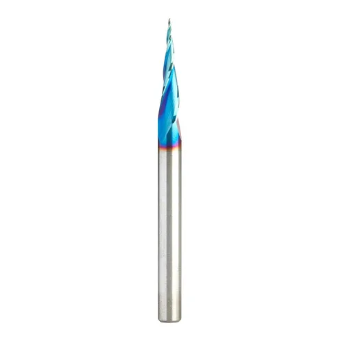 Vista 15 de Amana Tool 46286-K Brocas de enrutador CNC en espiral de corte de carburo para plástico, madera 2D/3D tallado 3.6 grados punta de bola de ángulo