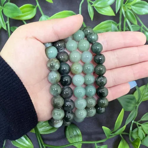 Vista 397 de Gem Avenue Handmade Round Bead Stretch Bracelet Unisex Natural Stone Beaded Jewelry for Men & Women, Elastic Wristband for Daily Wear