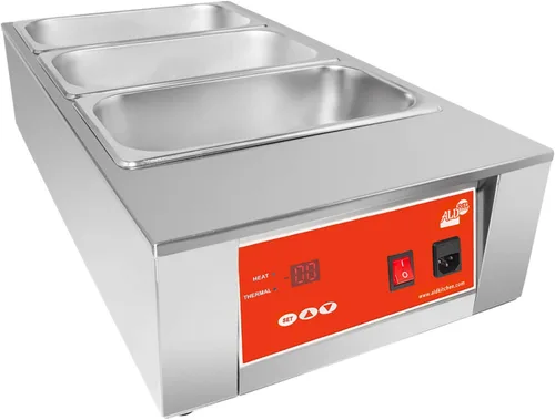 Vista 7 de ALDKitchen Olla para derretir chocolate Máquina de temple de chocolate con control digital 3 tanques para 27 libras (26.5 lbs) de chocolate