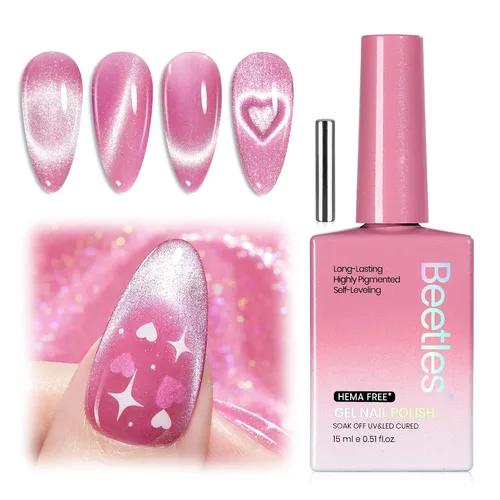 Vista 25 de Beetles - Esmalte de gel blanco, 0.5 onzas líquidas, tamaño completo, sin A - Creme White Hema Free white Rhythm
