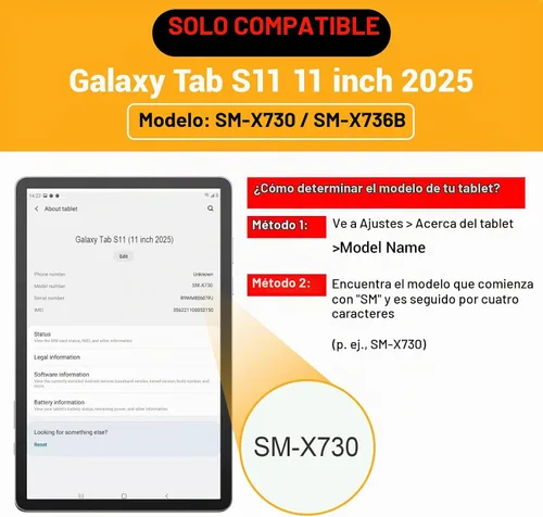 Vista 2 de HXCASEAC Funda para Samsung Galaxy Tab S11 (2025) de 11 pulgadas, diseño a prueba de golpes con protector de pantalla/correa de mano/soporte para S