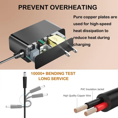 Vista 4 de Adaptador de 12 V CA/CC compatible con máquina inyectora eléctrica Poweroll para cigarrillos por Top-O-Matic PR001 SW-120150 King Tube 1.5A Fuente