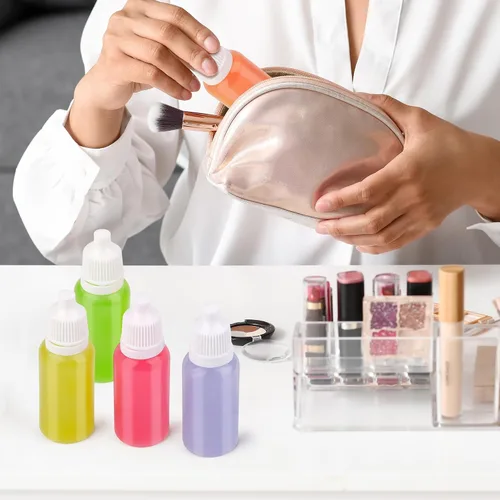 Vista 5 de AHIER Botella cuentagotas de plástico de 15 ml, botella cuentagotas para ojos, botella cuentagotas de plástico vacía y exprimible con tapa (5)