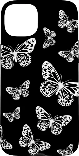 Vista 9 de Cute White Butterflies Black Background Case for iPhone 17