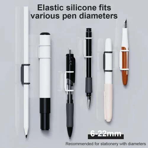 Vista 2 de WALLFID Paquete de 10 clips magnéticos de silicona para bolígrafos, ideal para bolígrafos de tinta de gel o marcadores de borrado en seco