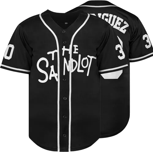 Vista 14 de The Sandlot Benny The Jet Rodriguez Michael Squints Palledorous Alan Yeah-Yeah McClennan Bel Air Jersey de Béisbol con Impresión 3D
