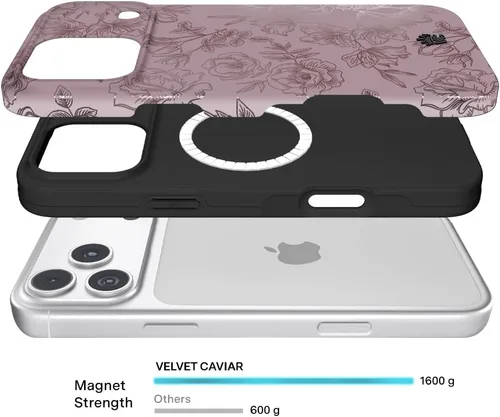 Vista 1365 de VELVET CAVIAR Funda para iPhone 15, compatible con MagSafe, probada contra caídas de 10 pies, fundas protectoras de diseño, leopardo color rosa