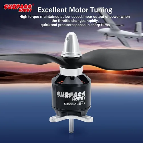 Vista 5 de Surpass Hobby C3536 1050KV Motor sin escobillas para aviones RC Ala fija