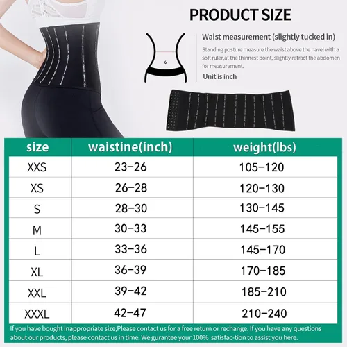 Vista 7 de Yeerovan Entrenador de cintura de látex para mujer, torso largo debajo del busto, faja deportiva para mujer, Negro
