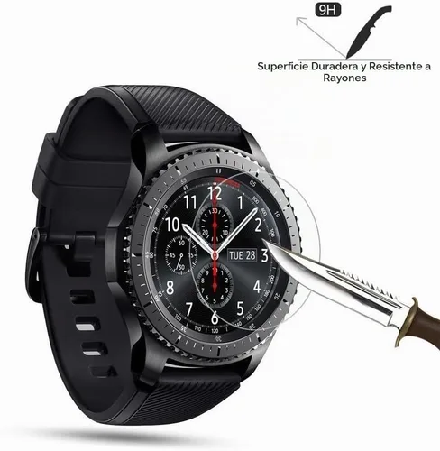 Vista 3 de Protector de pantalla de vidrio templado Gear S3 (0.012 in, 2.5D, alta definición 9H), película protectora de pantalla transparente de alta calidad