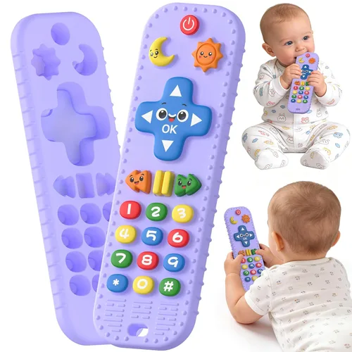 Vista 8 de Mordedor remoto del bebé del silicón de los juguetes de la dentición del Baby Essentials - Juguetes sensoriales para masticar, mordedor para bebé