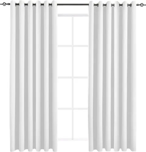 Vista 24 de Cortinas opacas para dormitorio, con aislamiento térmico y bloqueo de luz, para oscurecer la habitación, cortinas con ojales sólidos para ventana