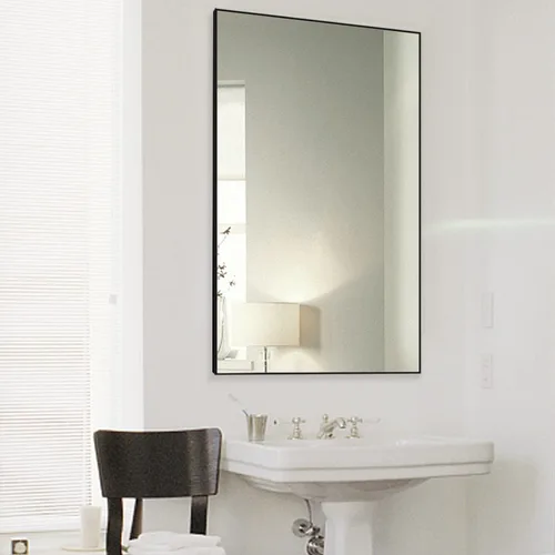 Vista 10 de Espejos rectangulares enmarcados de baño para pared, espejo de pared para colgar vertical u horizontalmente para sala de estar, dormitorio