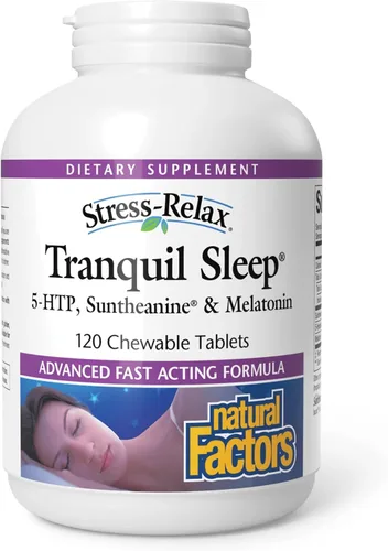 Vista 8 de Natural Factors - Stress-Relax Sueño Tranquilo - 60 Tabletas Masticables