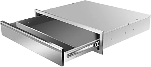 Vista 2 de Cajones de cocina para exteriores, cajones de barbacoa de montaje empotrado estilo marco de caja con mango de acero inoxidable, cajones de isla