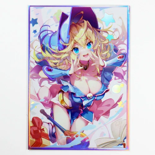 Vista 7 de 50 unidades de fundas para cartas coleccionables holográficas con carga superior (Ojo Blanco de Dragón Azul) Protector de mazo para cartas