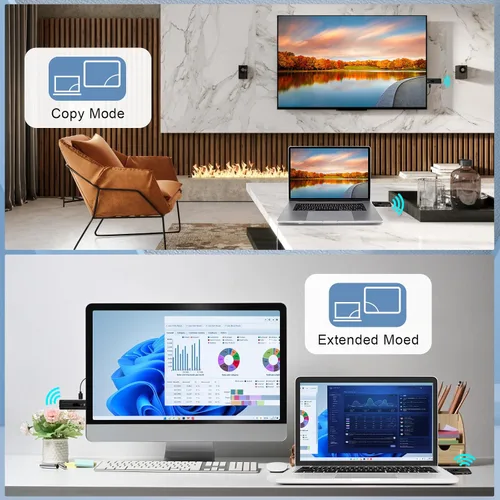 Vista 9 de Beyn - Transmisor y receptor HDMI inalámbrico, pantalla LED mejorada 2026, decodificación 4K y salida de 1080P, extensor HDMI inalámbrico Plug and