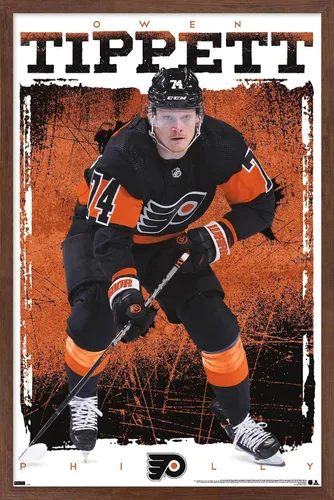 Vista 16 de Trends International NHL Philadelphia Flyers - Póster de pared Owen Tippett 23, 22.4 pulgadas de largo x 14.7 W, versión enmarcada en madera