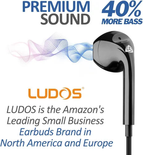 Vista 8 de LUDOS Zenith - Auriculares intraurales con cable, auriculares con micrófono, con cable para auriculares Jack de 0.138 in para iPhone, Samsung