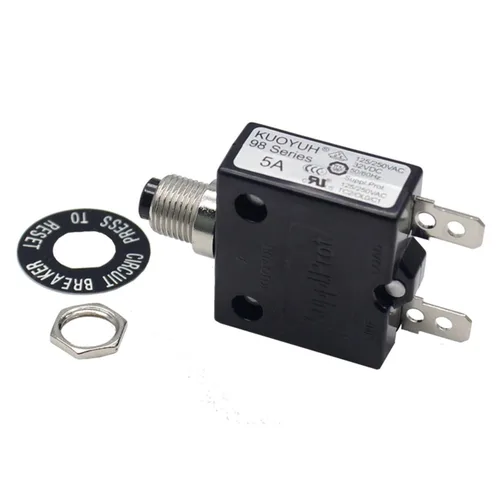 Vista 9 de Disyuntor térmico genuino 3A 125/250VCA 32VDC serie 98 pulsador para restablecer interruptor de sobrecarga térmica con terminales de conexión rápida