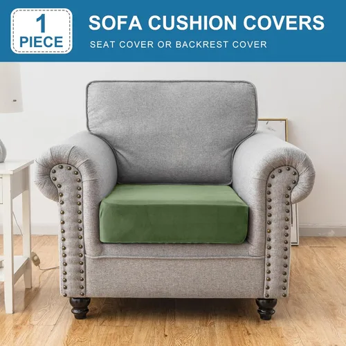 Vista 3 de Funda para Sofá de Terciopelo Elástico Funda de Cojín de Sofá 1 Pieza - Funda Elástica Lavable para Asiento o Respaldo, Fundas de Asiento para Sofás