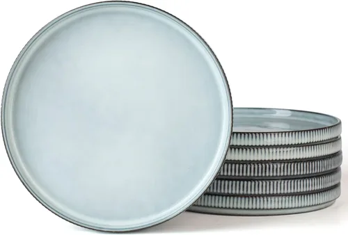 Vista 17 de famiware Star Platos de Ensalada para 6, Juego de Platos de 8 Pulgadas, Vajilla de Gres, Platos Pequeños para Postre, Ensalada, Aperitivo, Blanco