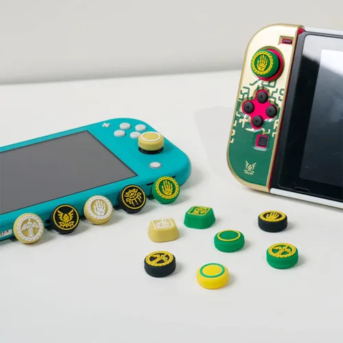 Vista 6 de Tapa de agarre para pulgar compatible con Switch OLEDNSLite Joy-con Controller Funda de silicona suave de Tears of The Kingdom Theme (ZD-A)