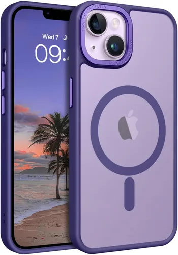 Vista 15 de BENTOBEN Funda magnética para iPhone 13 y iPhone 14 [compatible con Magsafe] Funda translúcida mate para iPhone 13/14, delgada, a prueba de golpes