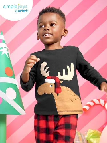 Vista 4 de Simple Joys by Carter's - Juego de pijama de forro polar para niño (4 piezas)