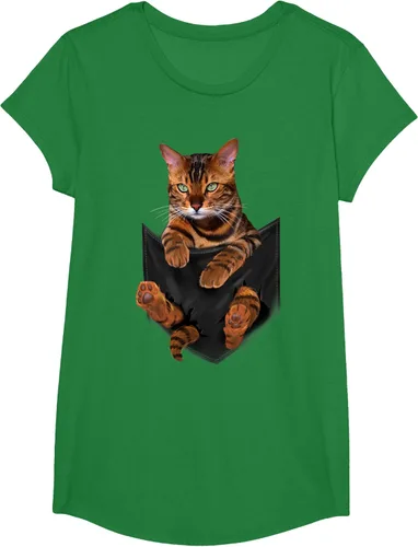 Vista 78 de Camiseta de bolsillo con estampado de tigre y gato Negro