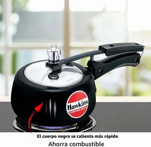 Vista 4 de [Usado] Hawkins Olla a presión Contura Black 1,5 litros