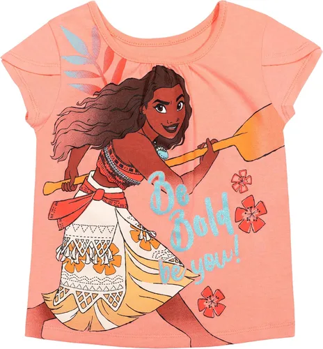 Vista 2 de Disney Princess Moana Frozen - Conjunto de 3 piezas de camiseta de tul con falda de malla y coletero para niñas pequeñas a grandes