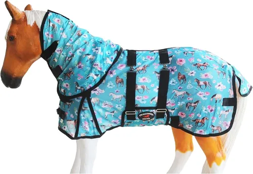 Vista 14 de CHALLENGER 36" Miniatura Destete Burro Pony Caballo Potro Verano Flysheet Marrón Floral 51831