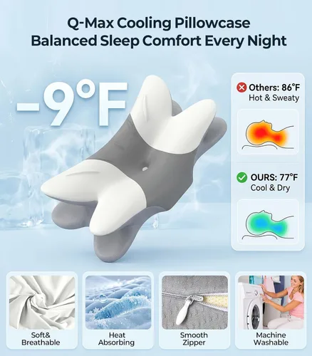 Vista 7 de Almohada cervical para el cuello para aliviar el dolor, espuma