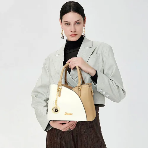 Vista 2 de KKXIU 3 compartimentos con cremallera para mujer, bolso de hombro con asa superior