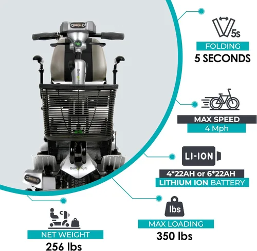 Vista 2 de Quingo Flyte Scooter eléctrico para adultos, scooters motorizados para personas mayores, scooter eléctrico para adultos