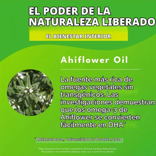 Vista 5 de Planta vegana Omega 3-6-9 para mujeres y hombres, aceite de Ahifflor, sin