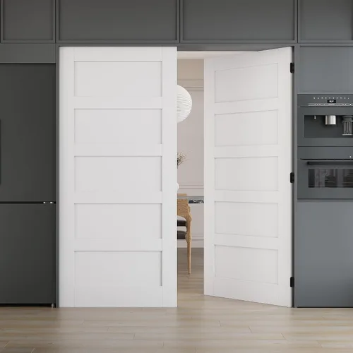 Vista 21 de WINSTELLAR - 1 panel estilo coctelera de 18 x 80 pulgadas, losa blanca imprimada para puerta interior de núcleo sólido, puerta de dormitorio