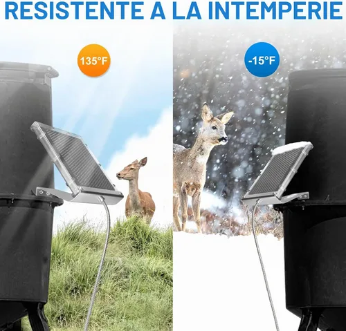 Vista 5 de POWOXI 6V 1.5W alimentador de ciervos panel solar impermeable con soporte