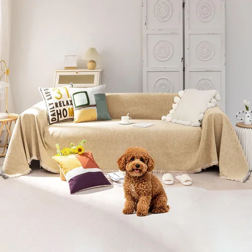 Vista 53 de VClife Funda para silla con acento azteca bohemio de 59 x 71 pulgadas, funda reversible y lavable de felpilla para sillón, color marrón castaño