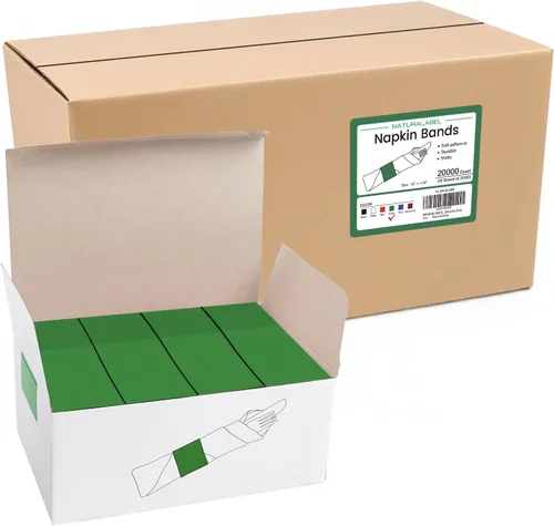 Vista 18 de Servilletero estándar NATURALABEL, anillos de servilleta de papel autoadhesivos 2000 unidades (negro)