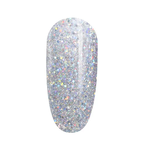 Vista 5 de FANZEST - Esmalte de uñas de gel con purpurina UV, no se salta, esmalte de gel para manicura y pedicura (plata diamante)