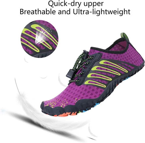 Vista 3 de MAYZERO Zapatos de agua para hombres y mujeres, zapatos de surf, playa, piscina, zapatos de punta ancha, senderismo, zapatos de agua, zapatillas