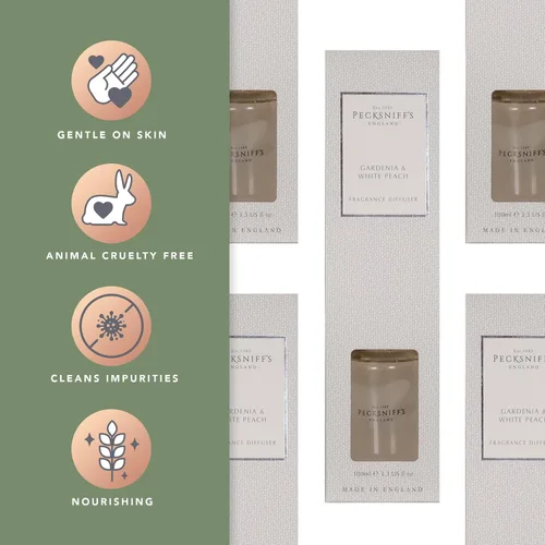 Vista 3 de Pecksniff's Gardenia and White Peach Difusor de Fragancia 3.4 fl oz/3.3 Fl Oz