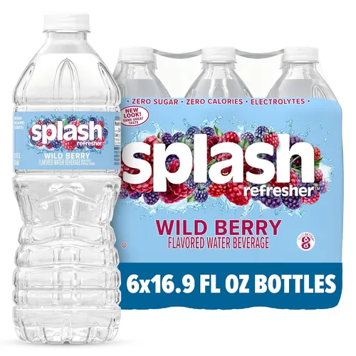 Vista 14 de SPLASH REFRESHER - Agua saborizada con sabor a uva Acai, 8 onzas líquidas, paquete de botellas de plástico de 12