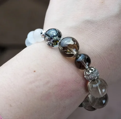 Vista 193 de Precious Gemstone Natural Crystal Healing Bracelet, Rutilated Quartz, Moonstone, Quartz Handmade Original Design Bracelet