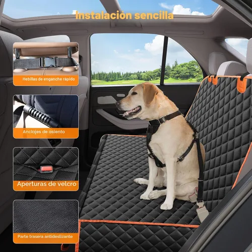 Vista 5 de MIXJOY Funda de asiento para perro para asiento trasero, fundas impermeables para asientos de perros, protector de asiento de automóvil para perros