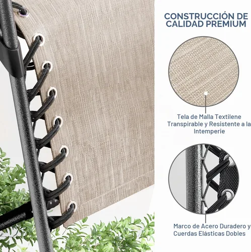 Vista 7 de Nestl Sillas de gravedad cero, juego de 2, silla de patio al aire libre con almohadas y bandejas portavasos, silla reclinable plegable de malla