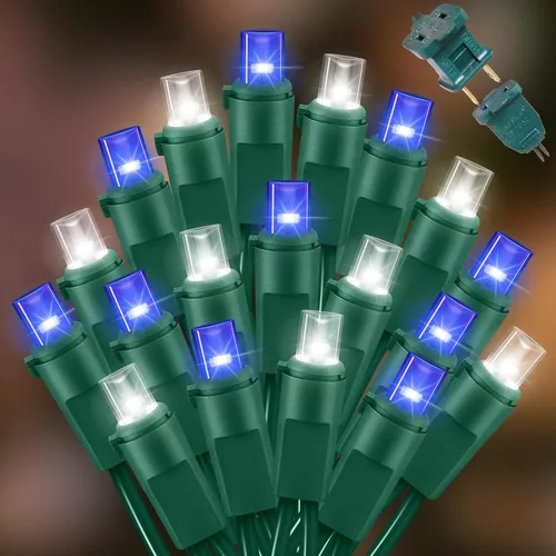 Vista 11 de LAMPHOME 100 unidades de rojo y verde - Tira de luces - 21.6 pies de luces LED de Navidad, mini luces LED para decoración de interiores, exteriores